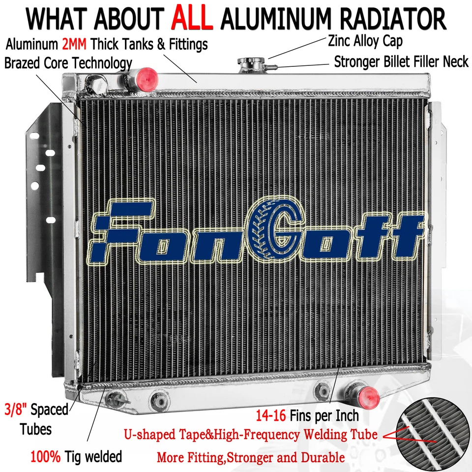 4 Rows Radiator Fit 77-89 Dodge Diploma 77-1981 Chrysler LeBaron 81-83 Imperial Foto 1 de 4