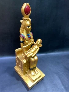 Gold Isis goddess of healing and magic & motherhood breastfeeding her son Horus - Picture 1 of 7