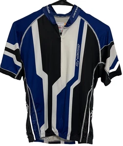 SYNAPSE Men Full Zip Black Blue Short Sleeve Bike Cycling Jersey L Cannondale - Picture 1 of 6