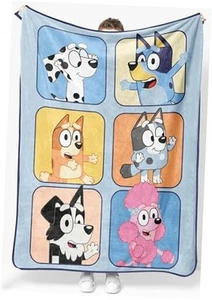 Bluey & Friends Plush Throw Blanket - Measures 46 x 60 Inches - Super Soft & - Picture 1 of 7