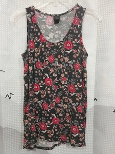 Agnes & Dora Woman's Medium Rayon Spandex Sleeveless Round Neck Floral Top Shirt - Picture 1 of 4