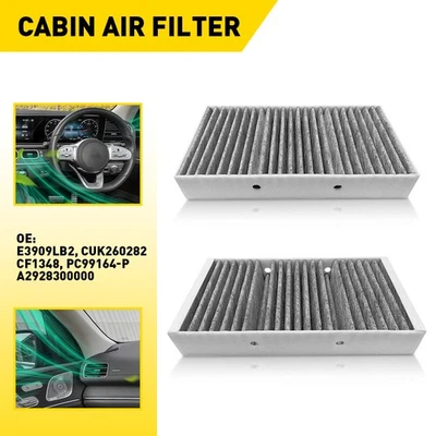 2x Activated Cabin Air Carbon Filter For ML250 Mercedes-Benz ML350 ML400 W166 US - Image 1 of 4