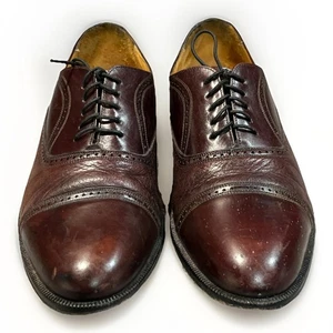 Zapatos de vestir Mezlan punta de ala para hombre brogue borgoña talla 11 W con cordones - Imagen 1 de 16