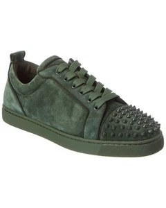 Christian Louboutin Louis Junior Spikes Suede Sneaker Men's Green 41 - Picture 1 of 5