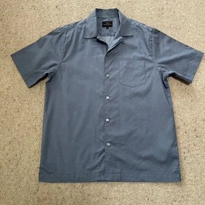Simon Carter Men’s Shirt Large, Blue + Burgundy Triangle Print, Cotton, VGC - Picture 1 of 12