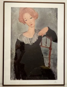 Amedeo Modigliani La Rousse 1917 Woman With Red Hair Signed Exhibition Print - Afbeelding 1 van 9