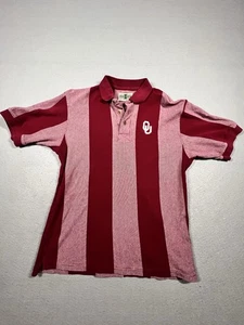 Vintage OU Sooners Infinity By Classic Polo Shirt Herren Large rot gestreift NCAA  - Bild 1 von 10