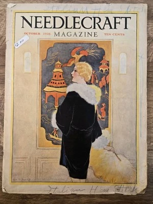 VTG Antique Oct. 1928 Needlecraft Magazine - Lots of Ads from Roaring 20s - Image 1 of 4