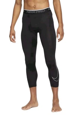 Nike Training Tights SZ XL Pro Dri-Fit 3/4 Running DD1919-010 White Black XL - Image 1 of 4