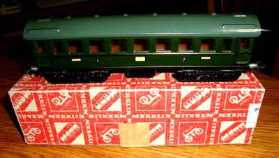 MARKLIN HO 341 PASSENGER CAR  1946  TINPLATE   BK 4.1 COUPLINGS   BOX - Image 1 of 4
