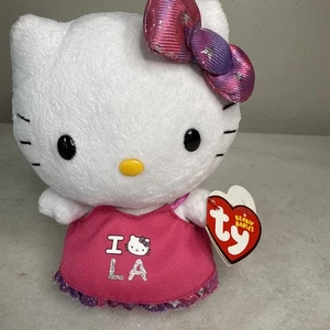 Hello Kitty I Love LA Los Angeles CA 6" Ty Plush Sanrio 2018 Read - Picture 1 of 6