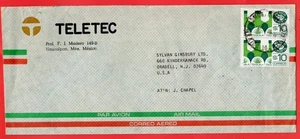 Mexico EXPORTA $10 TEQUILA Pair used on TELETEC Adv cover to USA - Picture 1 of 1