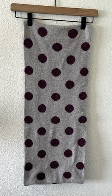 Bufanda Madewell Infinity 100 % lana lunares gris/púrpura reversible elegante linda Foto 1 de 4
