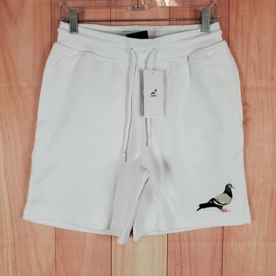 Pantalones Cortos de Sudadera Grapa Para Hombre Pequeños Blancos Bordados Logo de Paloma Algodón Cordón Foto 1 de 4