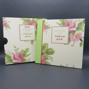 Marks & Spencer Hard Cover Address Book with Case 6"x6"x2" Pink Roses Design - Picture 1 of 10