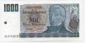 Argentina 1000 Pesos ND 1983-85 Pick 317.b UNC Uncirculated Banknote - Picture 1 of 2