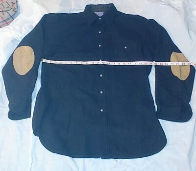 Mens Woolrich Large wool shirt, Suede Elbow Patches. 3 small holes. MADE IN USA  - Изображение 1 из 4