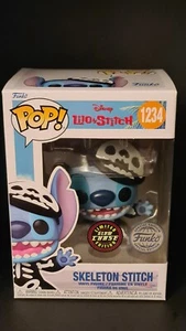 Funko POP! Skeleton Stitch Disney Lilo & Stitch 1234 Rare Ltd Edition Glow Chase - Picture 1 of 8