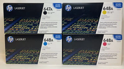 Nuevo juego de cartuchos de tóner originales HP 647A 648A BCYM CE260A CE261A CE262A CE263A Foto 1 de 2