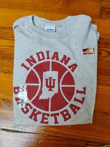 New Vintage Indiana IU University Hoosiers Basketball T-Shirt Small S - Picture 1 of 8