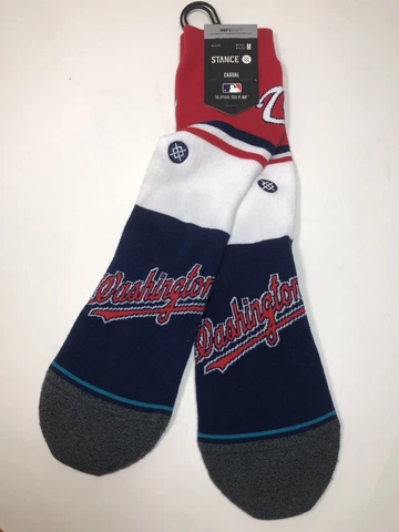 Stance Washington Nationals Nats Color Crew Height Socks Medium NWT Baseball MLB Cover