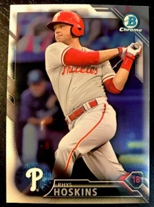 RHYS HOSKINS - 2016 Bowman Chrome Draft #BCD186 - PHILADELPHIA PHILLIES - Picture 1 of 2