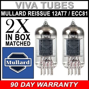 Brand New Mullard Reissue 12AT7 ECC81 Gain Matched Pair (2) Vacuum Tubes - Picture 1 of 1