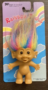 RAINBOW TROLL - 3" Bright of America - NEW ON CARD