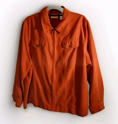 Alfred Dunner Jacket Womens 22W Orange Full Zip Mature Career Ware Professional - Image 1 of 4