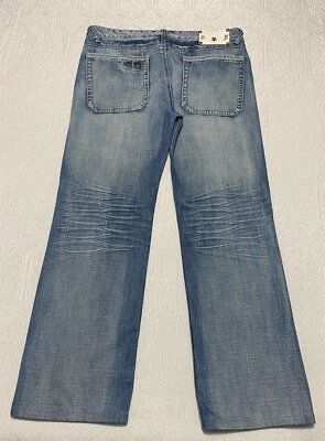 Do Denim Baggy Y2K Wide Leg Men's Jeans Size 38 x 33 Blue Whiskers Faded (38×31) - Image 1 of 4