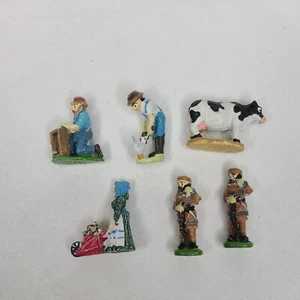 6 Rare Vintage Pewter Victorian 97IRS Figures Handpainted Fairy Village People - Picture 1 of 2