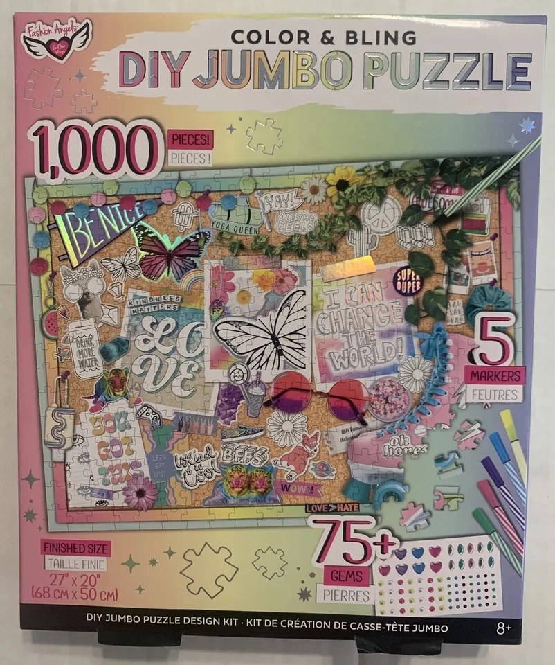 Fashion Angels Color & Bling DIY Jumbo Puzzle 1000 Pieces 389431