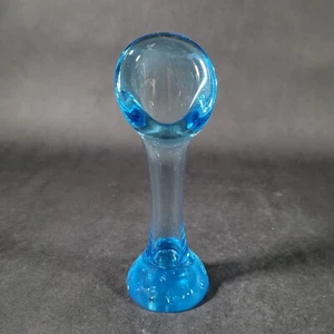 Aseda Glasbruk blaue Kunstglasknospenvase 5,75" hoch mundgeblasen in Schweden Blasen - Bild 1 von 8