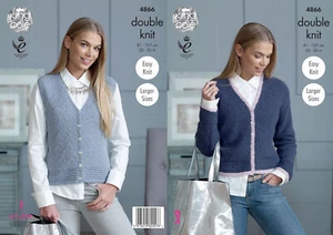 Gilet cardigan King Cole donna DK modello maglia facile scollo a V 4866 - Foto 1 di 3