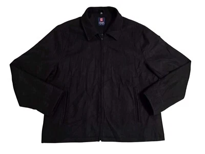 CHAPS Wool Jacket Coat Peacoat 2XL Full Zip Lined Harrington Basic Black XXL - Image 1 of 4