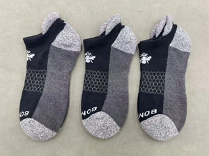 3 pairs Bombas Women's Solid Ankle socks - Size Medium 8-10.5 Black & Grey - Picture 1 of 2