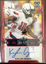 2022 Leaf Draft Football - Kaylon Geiger Rookie Auto Red -Tampa Bay Bucs #BA-KG2