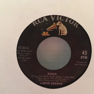 LORNE GREENE     45  SINGLE , BONANZA  /  RINGO Foto 1 de 2
