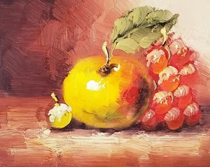 8x10-Stretched- Impression Fruit- #7, Oil Painting on Canvas-(Not Framed) - Picture 1 of 6