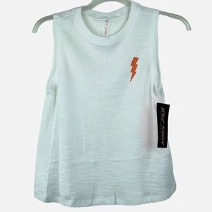 Betsey Johnson NEW WITH TAGS White Tank Top Size Small Orange Lightening Bolt - Bild 1 von 12