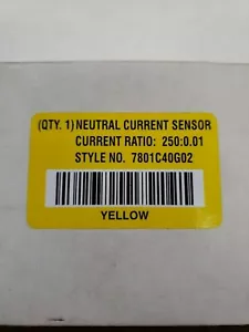Cutler-Hammer Neutral Current Sensor 7801C40G02 Ratio 250:0.01A-YELLOW - Picture 1 of 3