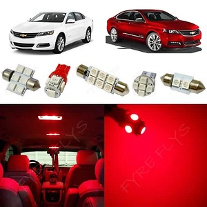 6x Red LED lights interior package kit for 2014-2015 Chevrolet Impala CI1R - Picture 1 of 6
