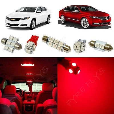 6x Red LED lights interior package kit for 2014-2015 Chevrolet Impala CI1R - Image 1 of 4