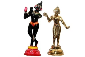 Metal Krishna and Radha Idol (Size : 3 Inch, Multicolor ) US - Picture 1 of 3