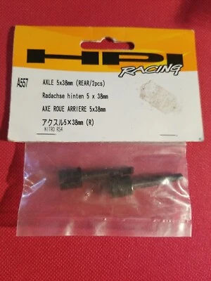Vintage HPI Racing #A557 Axle 5X38mm (Rear/2pcs) for Nitro RS4 new in original p - Image 1 of 4