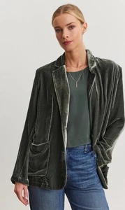Velvet By Graham & Spencer KYLA Relaxed Silk Velvet Jacket Gr. M 375 $ - Bild 1 von 3