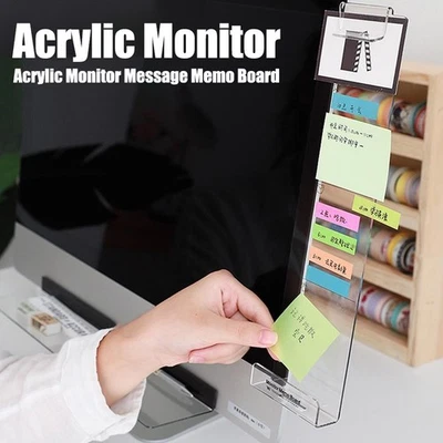Creative Acrylic Monitor Message Memo Board/For Sticky Note Transparent Holder - Image 1 of 4