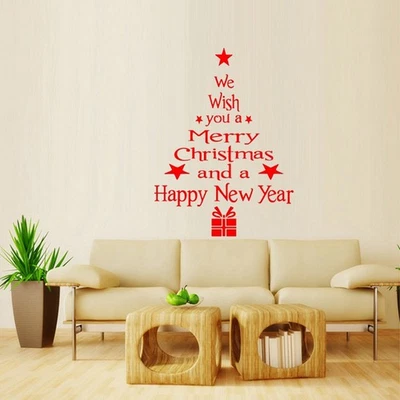 4 Pcs Festive Decorations Tree Wall Decal Christmas Sticker Indoor - image 1 of 4