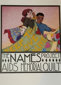 VTG 1992 Mary Engelbreit Blank Greeting Card NEW Aids Memorial Quilt NAMES Proje - Picture 1 of 4