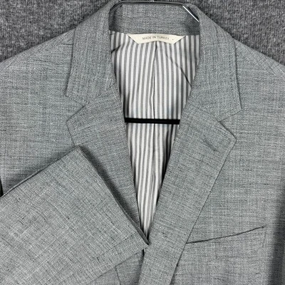 Banana Republic Sport Coat Blazer Mens 40R Slim Gray Linen Wool Heritage Tessuti - Image 1 of 4